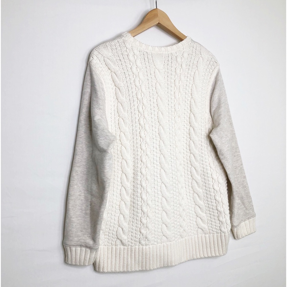 Athleta cream, mixed media cableknit, sweater sweatshirt￼ - Picture 10 of 12